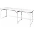 New}5453Super Table de camping pliante - Table de reception pliante 4-6 personnes - Table Pique-Nique Table de Jardin en aluminium a-0