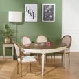 Table en bois certifié FSC® blanc - ROBIN DES BOIS - FLORENCE - Ovale - Extensible - 12 personnes-0