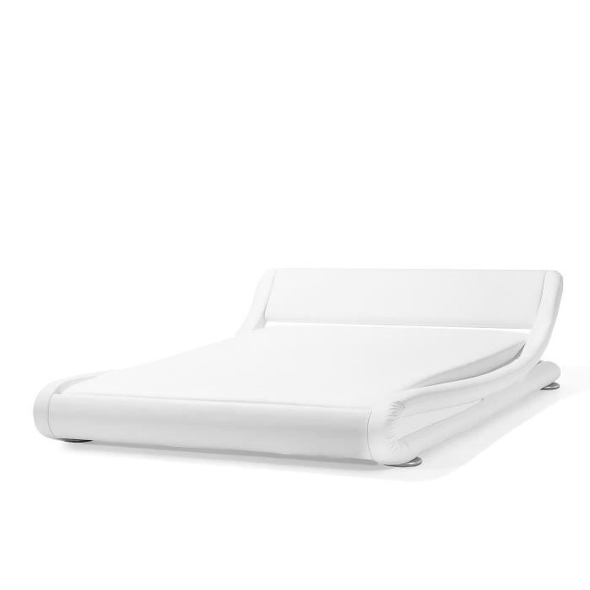Imagina Lit Adulte Contemporain Simili Blanc Et Noir Beliani - Lit double 180 x 200 cm en simili-cuir blanc AVIGNON - Cdiscount  Maison
