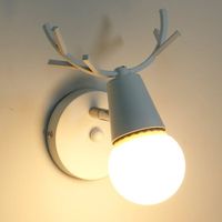 Créatif Applique Murale Moderne Lampe Murale Simple Lampe de Mur Fer E27 Base Tête de Cerf Nordique Style Art Déco pour Chambre,