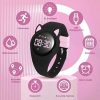 Montre Digitale Filles Garçons avec Chronomètre,Eclairage,Alarme,Calendrier-Montres Sport avec Bracelet en Silicone