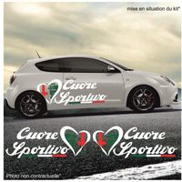 Alfa Romeo Cuore Sportivo coeur X2 - BLANC - Kit Complet  - Tuning Sticker Autocollant Graphic Decals