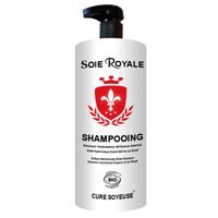 Shampoing Démelant Soie Royale Bio Cure Soyeuse Litre Extrait BIO de Lys Royal Vitamines Cheveux Corps Brillance intense No Alcool