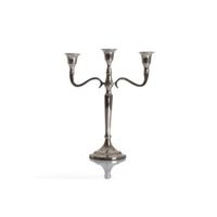 Chandelier 5 Branches Métal 27 Cm - Gris Argenté JJA, Déco Table Ou Cheminée