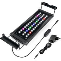 Lampe LED pour aquarium à spectre complet avec supports extensibles, Éclairage LED pour Aquarium(Pleine couleur 30-50cm)