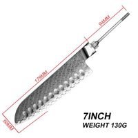 Couteau santoku - GRANDSHARP couteaux de Chef japonais, bricolage lame vierge en acier damas VG10 couteaux de