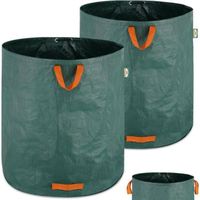 HAPPY-GARDEBRUK - 2x Sacs de jardin 500L 50 kg sac de déchets ordures végétaux tissu renforcé pliable hydrofuge sac