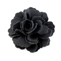 Broche ou pince à cheveux fleur en tissu feutrine 7.5cm - noir RC00710