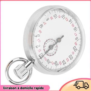 Chronomètre Mécanique TFA 381022 - Boîtier Métal Chromé - Mesure 30 Minutes - 1/5 De Seconde - 13 Rubis