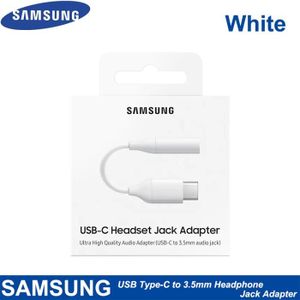ADAPTATEUR AUDIO-VIDÉO  Blanc avec boîte-câble d'écouteurs Jack 3.5, USB-C