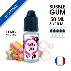 LIQUIDE E-liquide saveur Bubble Gum 50 ml en 11 mg de nico