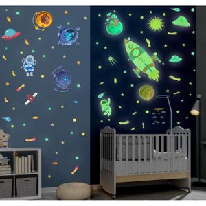 849 Pcs Stickers Muraux De Plafond Etoiles Lumineux Dans Le Noir Univers  Astronaute Galaxie, Espace Pour Enfants Garçons Fill[q289] - Cdiscount  Maison