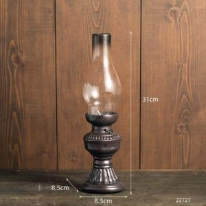 BOUGEOIR - CHANDELIER hauteur 31cm Lampe Kerosene en résine créative Sty