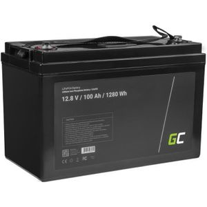 BATTERIE VÉHICULE Green Cell® Batterie LiFePO4 100Ah 12.8V 1280Wh li