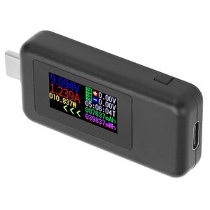 Testeur USB C,multimètre de charge USB 3 en 1 Type C DC5.5,tension,courant,  puissance, résistance, détecteur de capacité,avec support de câble à pince