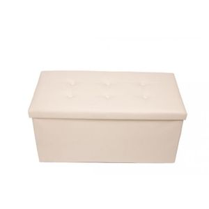 POUF - POIRE Pouf Coffre de rangement Beige Blanc - Mobili Rebe