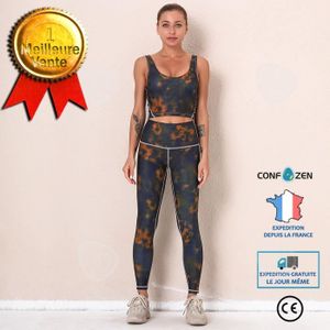 ENSEMBLE DE SPORT CONFO® Costume de yoga imprimé tie-dye pour femme 