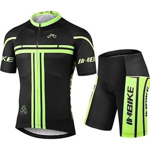 TENUE DE CYCLISME INBIKE Ensemble de cyclisme, maillot manches courtes + pantalon avec coussin de siège 3D,  respirant confort pour vélo de route VTT