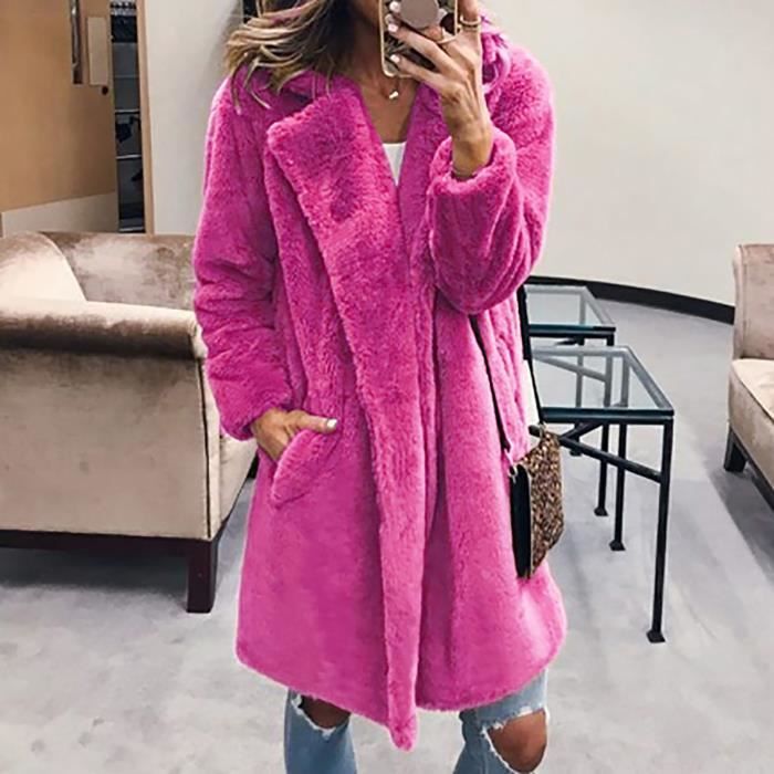 manteau rose hiver femme