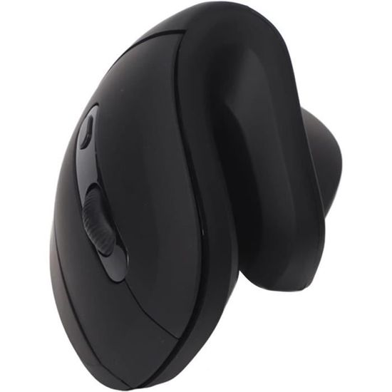 NEWWAY - Souris Verticale Sans Fil A8 WiFi 2.4 GHz Wireless - Rechargeable - 1200/2400/3200 DPI - Molette Métallique - Ergonomique - Silencieux - Nano Récepteur Intégré 10 M - USB C - Noir