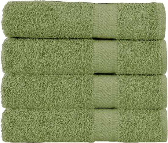 Serviettes De Bain SweetNeedle 70x140cm - Lot De 4, 500g/m² Coton Luxe - Très Absorbantes, Vert Olive