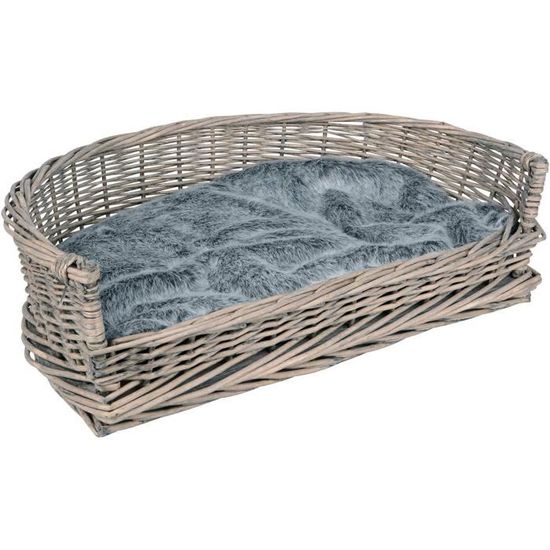 Panier Pour Chien En Osier Koboo Grey – Taille XL 90x70 Cm, Avec Coussin Amovible - 5