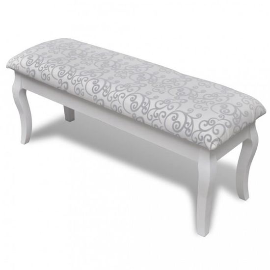 Bancs De Coiffeuse Banc Rembourre Pour Coiffeuse 2 Places En Blanc 110 Cm Achat Vente Banc Cdiscount
