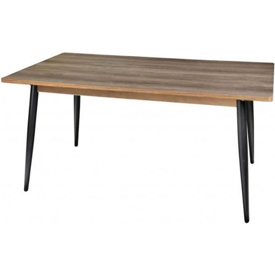 Table Salle à Manger en Bois et Métal Noir- 160x90cm 0,000000