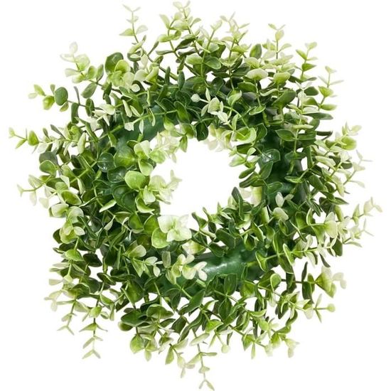 Couronne Eucalyptus Artificielle SOMYTING - 30cm - Vert - Décoration Porte/Mur - Fausse Plante