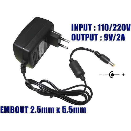 Adaptateur Secteur 220V Vers 5V DC 1A - Fiche 2.5x5.5mm (centre +), Pour Appareils électroniques (remplacement) - 6