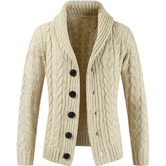 Pull Homme de Marque col revers pull Jacquard vintage Pull