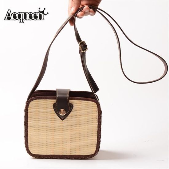 Sac paille carré hotsell