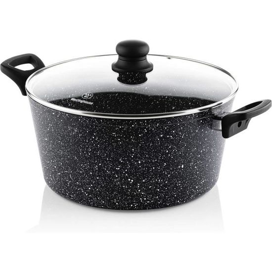 Fissler Adamant Faitout Aluminium 20cm 2,7L Revêtement Antiadhésif - Couvercle Verre Induction