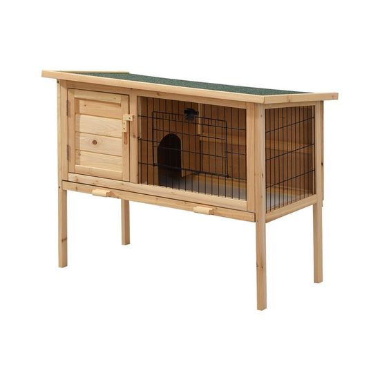 Cachette En Bois 2 Étages Pour Lapins RANYPET - Château D'Escalade Avec Escalier - 120x35x62,4 Cm - Pour Lapins, Cochons D'Inde