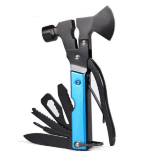 Marteau De Camping Multifonction Ultra Léger - Hache, Extracteur De Piquets, Pelle Pour Tente En Aluminium Et Acier (Rouge)