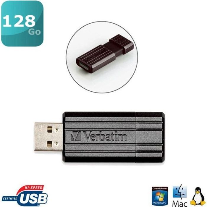 Verbatim Clé USB Store'n'Go PinStripe 128Go