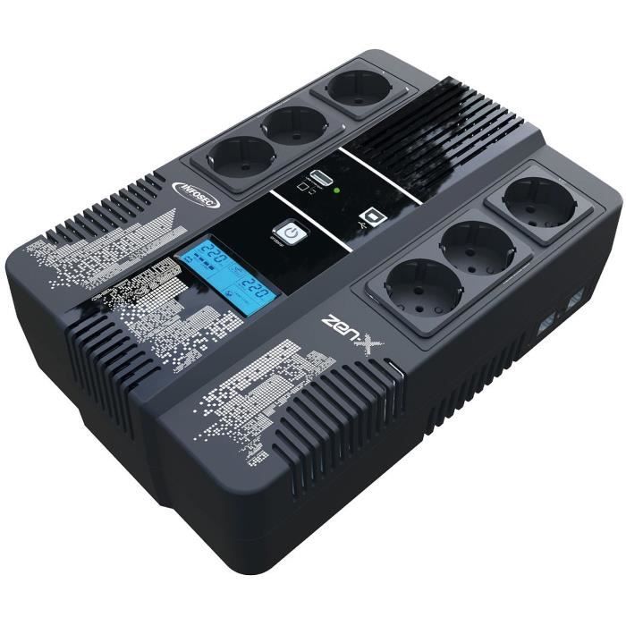 INFOSEC Zen-X 800 FR/SCHUKO Onduleur Line Interactive 800 VA 6 Prises FR/SCHUKO – 66071