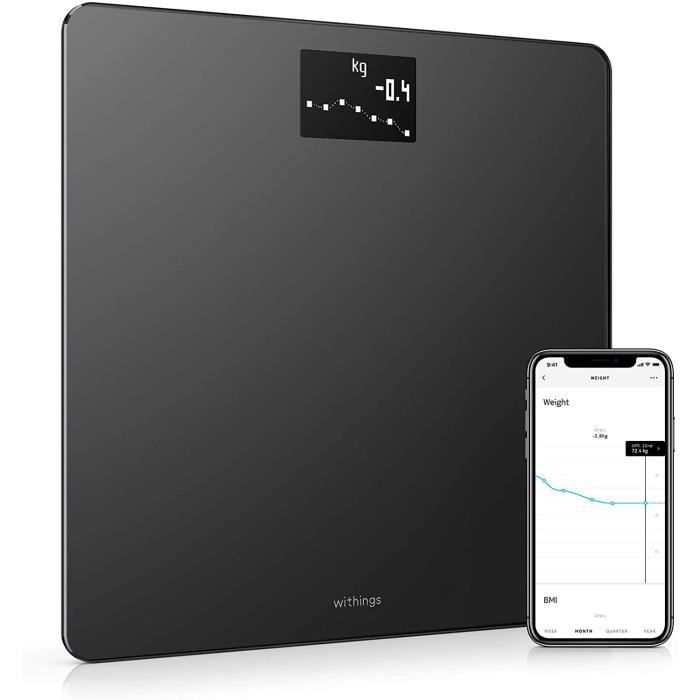 Pèse-personne Withings Body - Balance Connectée Wifi & Bluetooth Avec Mesure Du Poids Et De L'imc, Pèse Personne Impédan 586603