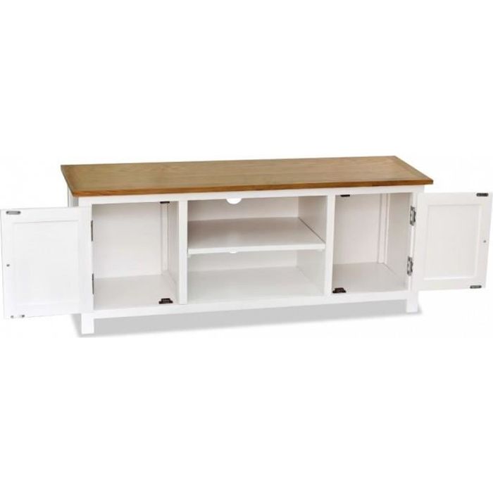 Meubles audio/video et pour home cinema Meuble TV Chene massif 120 x 35 x 48 cm
