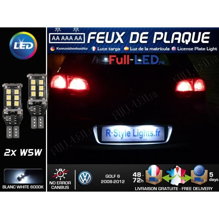 Pack Ampoules LED éclairage plaque CAN BUS MAX - Volkswagen Golf 6
