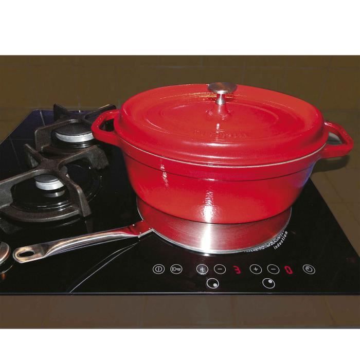 Plaque relais induction en inox O 24 cm.Manche 14 cm. Permet d'utiliser vos anciennes casseroles ou poeles sur vos pl