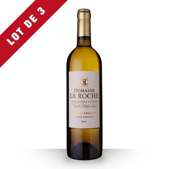 3X Domaine la Roche 2014 Blanc 75cl AOC Pessac-Léognan - Vin Blanc
