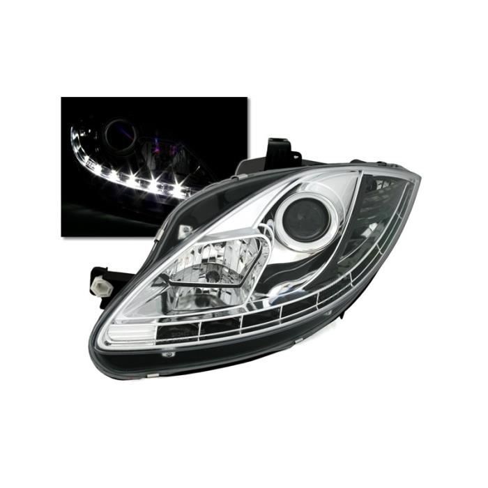 2 PHARE / FEUX AVANT CHROME DEVIL EYES LED SEAT LEON 2 DE 03/2009 A 2012