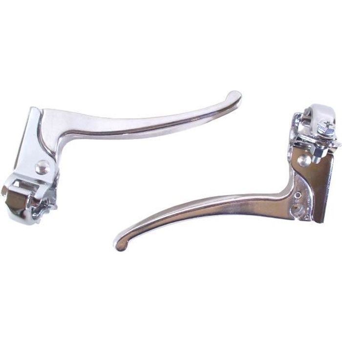 LEVIER DE FREIN VELO FIXIE ARGENT PAIRE LEVIERS VINTAGE GAUCHE DROIT MANETTE