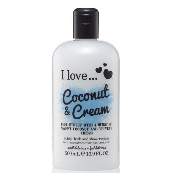 I love - senteur crème et coco pour bain et douche - 500ml