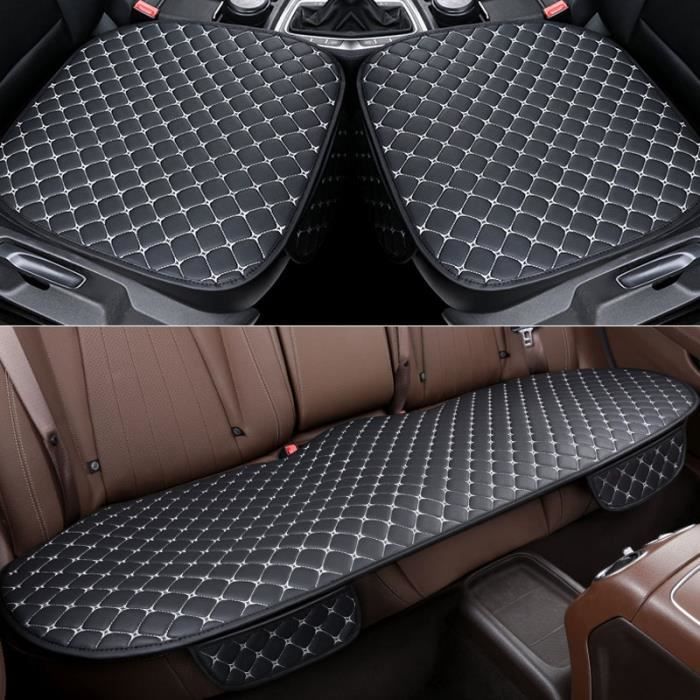 Couvre siège de voiture en cuir PU universel, couvre siège de voiture, couvre siège d'automobiliste White 1 set