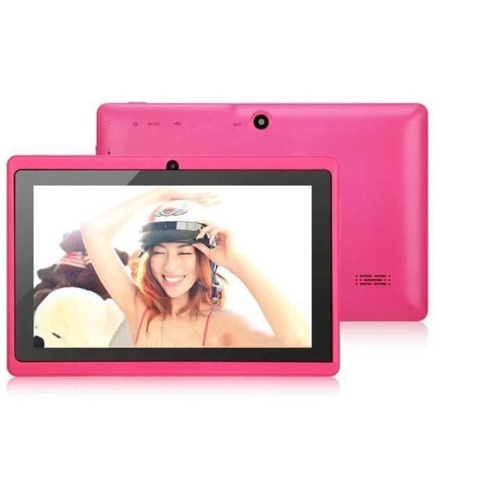 7- pouces Tablette PC A23 DDR3 Dual Core 1.5GHz 512Mo RAM 8Go ROM Dual Caméras WiFi Écran Tactile Capacitif Tablette PC Rose