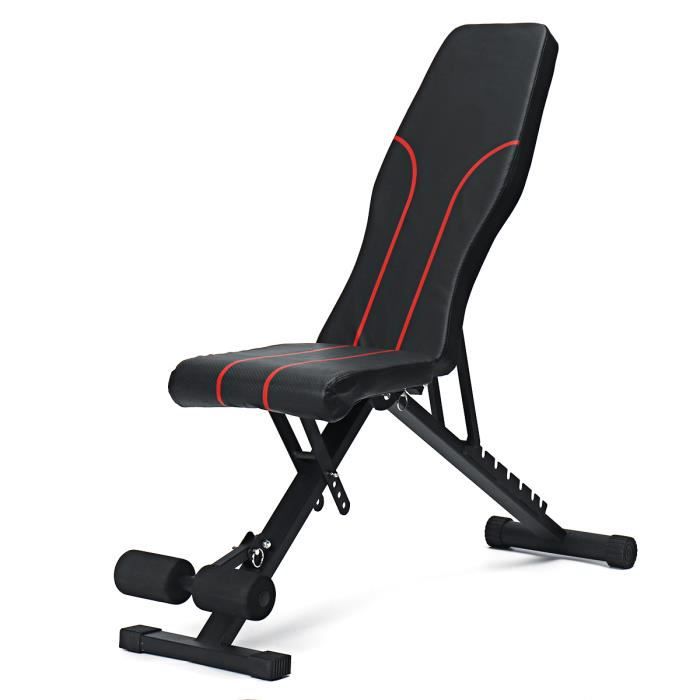 Banc de Musculation Pliable Banc D'Haltères 7 Niveaux Réglable
