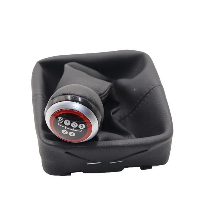 Pièces Auto,Pommeau de levier de vitesse de voiture à 5 vitesses avec couvercle de botte de Gaitor pour VW Polo 9N 9N2 - Type 5
