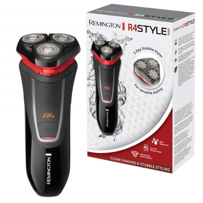 Remington R4000 Rasoir Electrique Rotatif Style Serie R4, Têtes Rasage Multidirectionnelles, Lames Flexibles, Antimicrobien Peaux